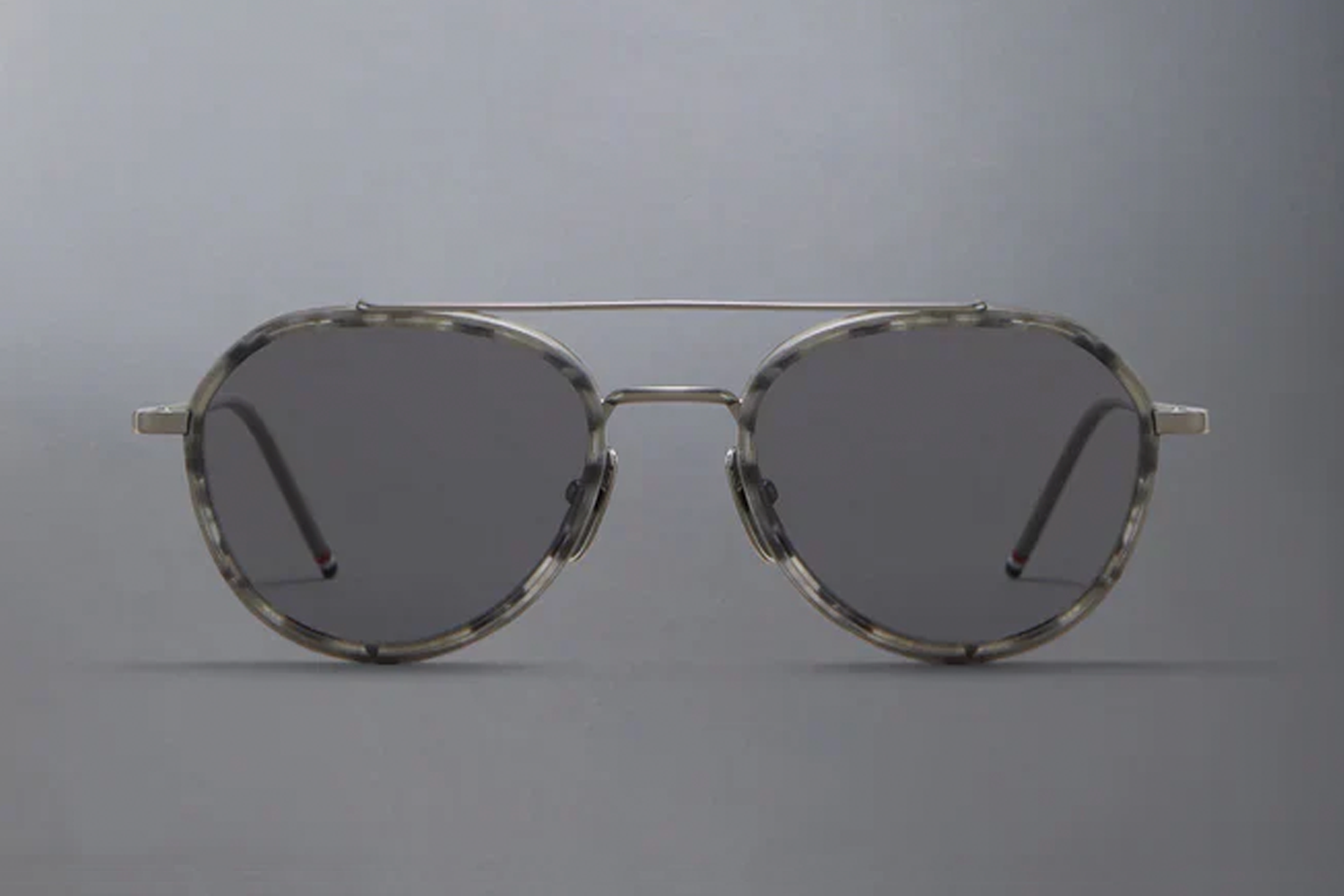 AVIATOR SUNGLASSES IN ACETATE AND TITANIUM 51 GREY TORTOISE DK GREY AR