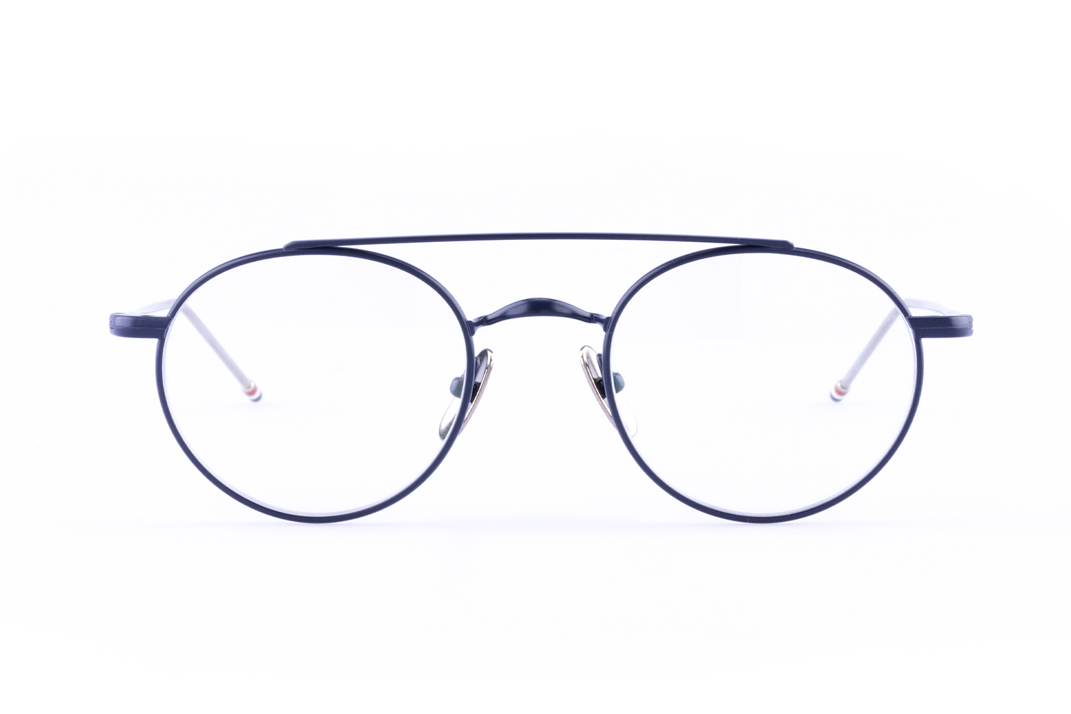 OVAL EYEGLASSES IN TITANIUM 49 MATTE NAVY CLEAR