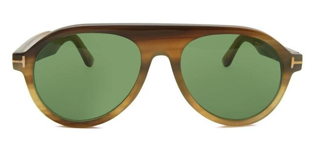 FT1047 P PILOT HORN SUNGLASSES BROWN HORN GREEN