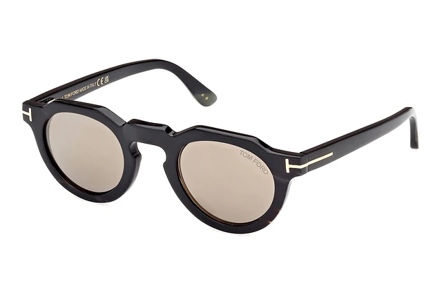 FT1129 P ROUND HORN SUNGLASSES COLOURED HORN ROVIEX MIRROR