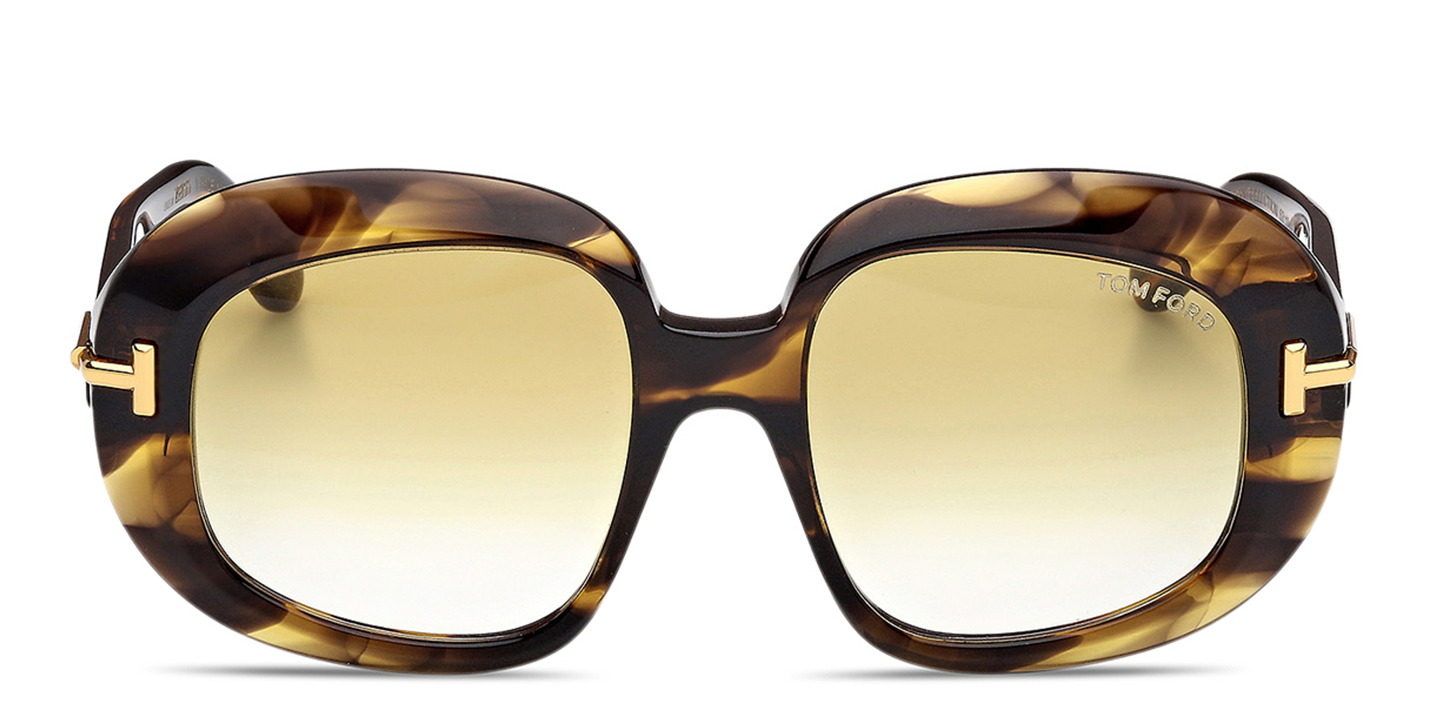 FT1237 ICON ROUND SUNGLASSES DARK HAVANA GRADIENT BROWN