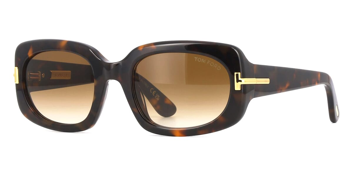 FT1253 ICON RECTANGULAR SUNGLASSES DARK HAVANA GRADIENT BROWN