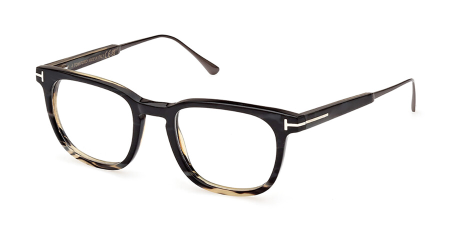 FT5884 P SQUARE HORN OPTICALS COLOURED HORN CLEAR