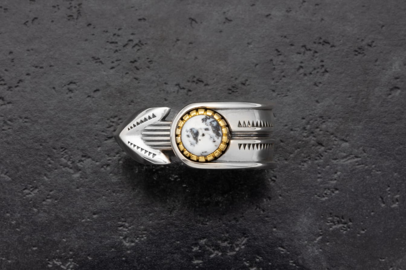 NATRONA RING SILVER BUFFALO STONE SIZE 6 (IN STORE ONLY)