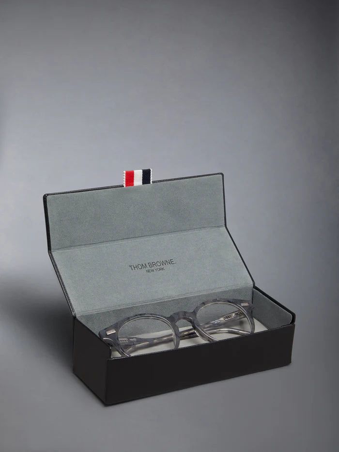 ROUND EYEGLASSES IN ACETATE 45 GREY TORTOISE CLEAR