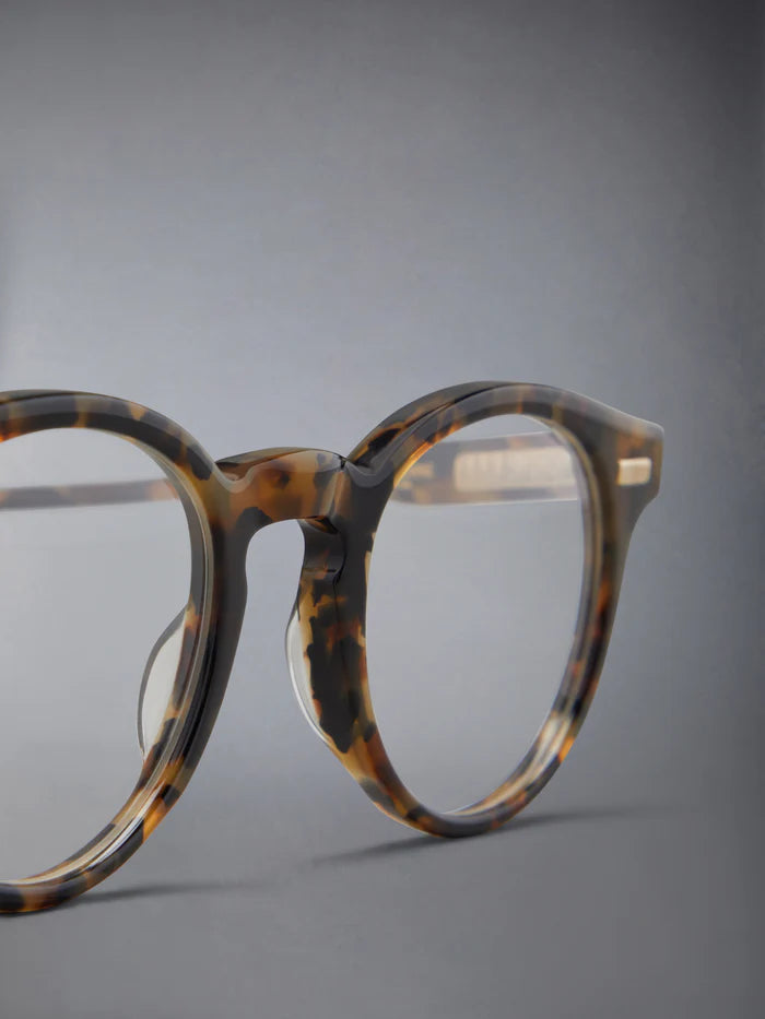 ROUND EYEGLASSES IN ACETATE 45 HONEY TORTOISE CLEAR