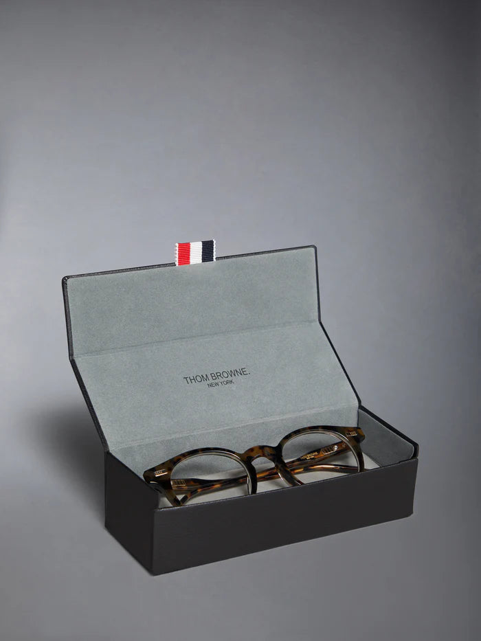 ROUND EYEGLASSES IN ACETATE 38 HONEY TORTOISE CLEAR