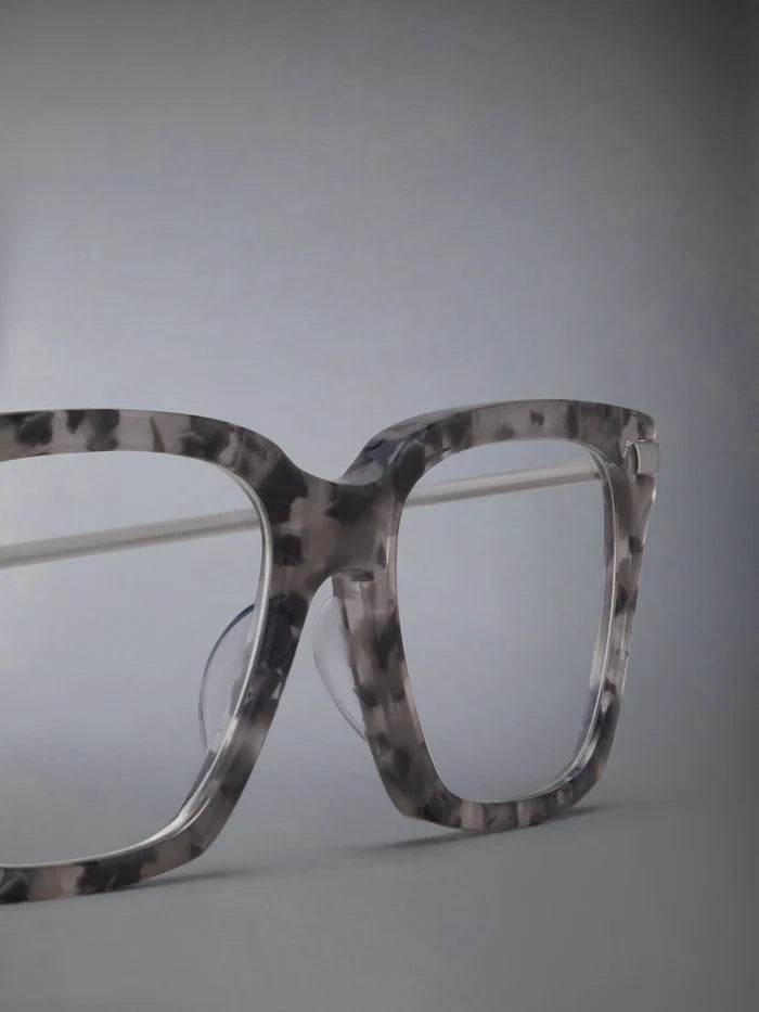 RECTANGULAR EYEGLASSES IN ACETATE 52 GREY TORTOISE CLEAR